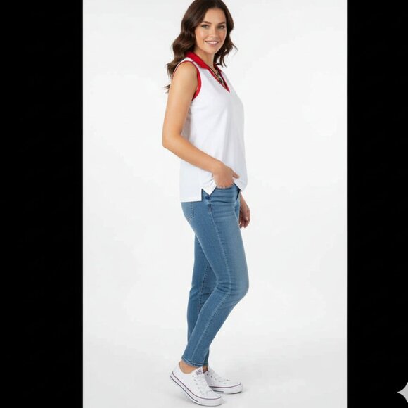 Nwt $48 IZOD White/Red Active-Wear Top Sweater XL - Picture 2 of 7